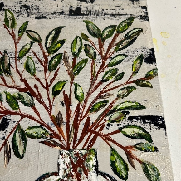 Original Artwork Acrylic’s On Canvas Small Leaf Stems 12" x 16" - Picture 10 of 16
